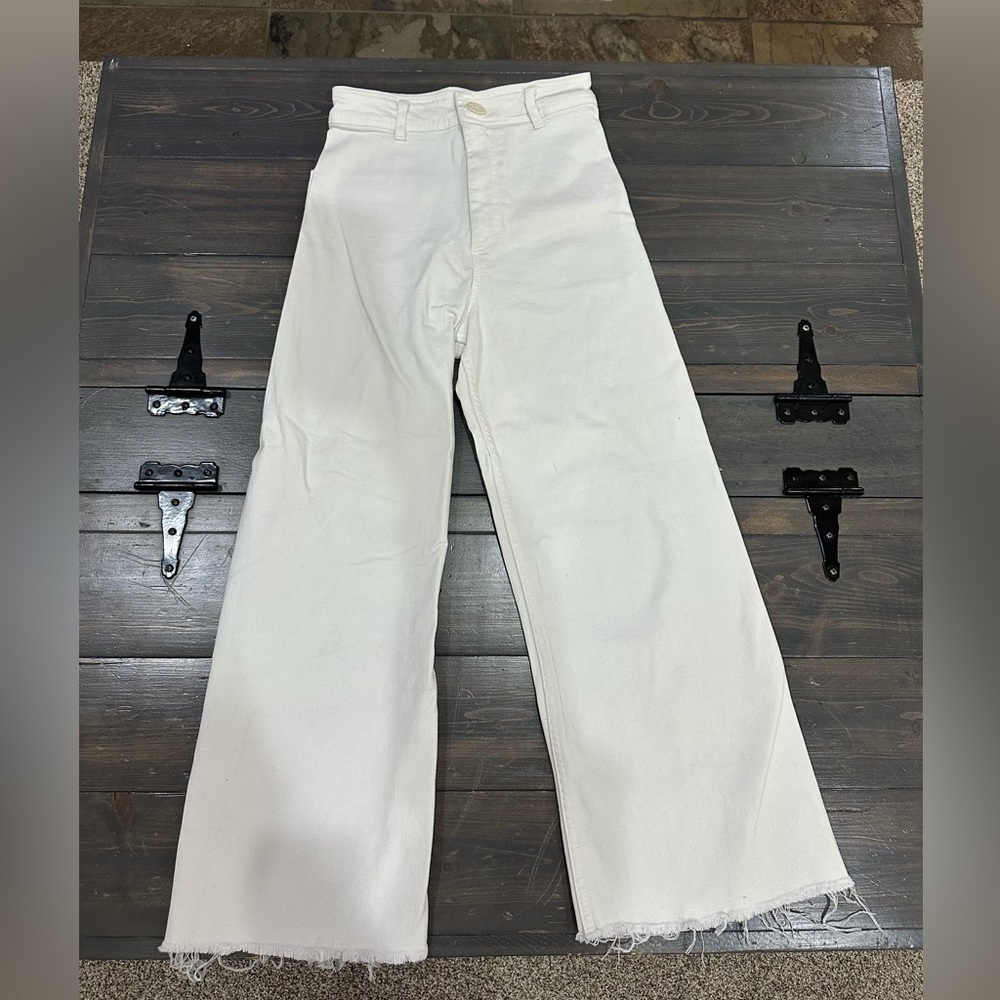Zara White Wide-Leg Pants